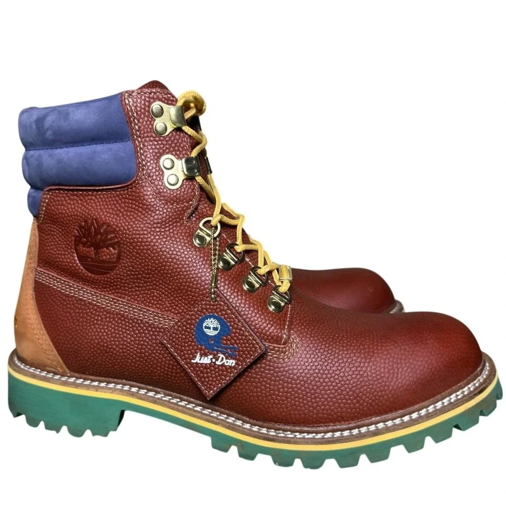 Timberland Just Don 6 Inch Boot Burgundy Multi Mens 10.5 A1UXZ Rare Basketball